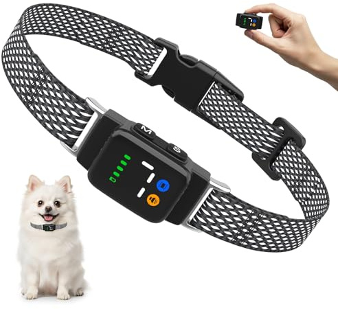 Collier Anti Aboiement Chiens, Rechargeable Anti Aboiement Collier Dressage, 3 Modes, Détection Intelligente des Aboiements Réglable 7 Niveaux de Sensibilité pour Petit Moyen