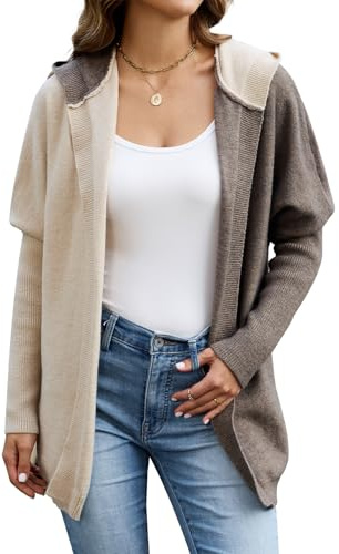 Wantonfy Cárdigan de Punto Mujer Elegante Chaqueta Punto Manga Larga Botones Cardigans Suéter Casual