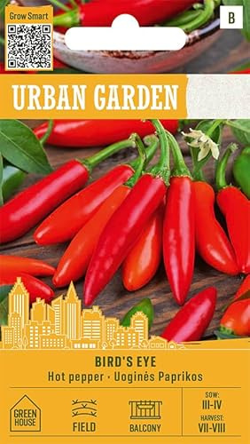 Organic Way | Piment - BIRD’S EYE Graines de légumes | Piment compact et très piquant | Pour pots et balcon | Fruits 2–3 cm | Pour séchage, marinades et salsas | 1 sachet