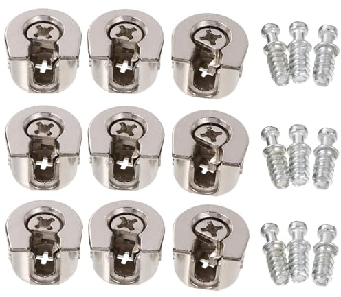 KOMBIUDA Conectores Excéntricos para Muebles 10 Piezas de Aleación Tuercas de Conexión y Sujetadores para Armarios y Cajones Herrajes Resistentes para Montaje Hogar y Oficina