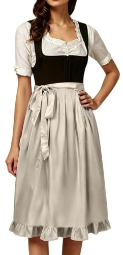 Dirndl förkläde enkelt dirndlförkläde med rosett, kostymmode, dirndlförkläde, kostymförkläde med knytband, traditionell kjol dam för bayersk oktoberfest outfit