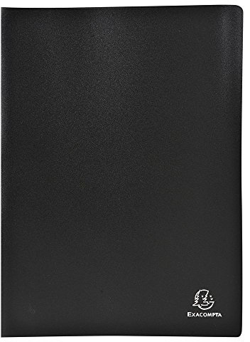 Exacompta - Réf. 8541E - 1 Protège-documents OPAK - 40 pochettes grainées antireflet - 80 vues - pour format A4 - dimensions 24 x 32 cm - couverture en polypro souple - couleur noir