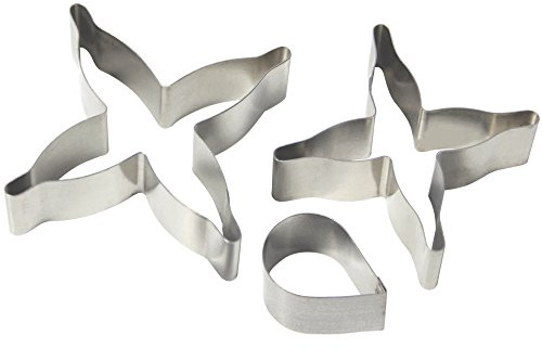 PME Cortadores de Pétalo de Flor Fucsia de Acero Inoxidable, Juego de 3