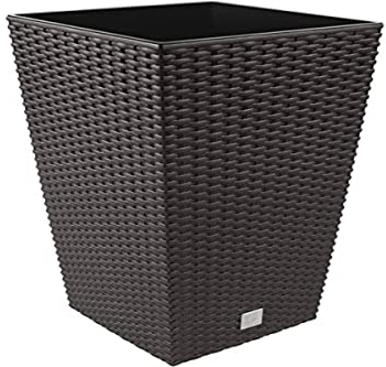 Maceta Rato de 49 litros con inserto 32,5 x 32,5 x 61 cm en color ocre oscuro