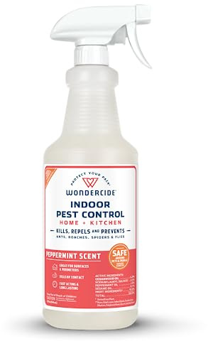 Wondercide - Indoor Pest Control Spray for Home and Kitchen - Ant, Roach, Spider, Fly, Flea, Bug Killer and Insect Repellent - with Natural Essential Oils - Pet and Family Safe— Peppermint 32 oz