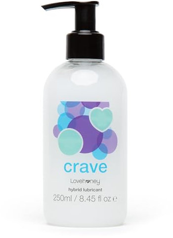 Lovehoney Crave Hybrid Personal Lube Gel - Waterproof Lube for Men, Women & Couples - Water Resistant Lubricant for Glide- 250ml