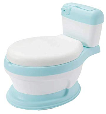 SMSOM Töpfchen-Trainings-Toiletten-Töpfchen-Sitzplatz mit lebensähnlichen Flusenknopf & Sound für Kleinkinder & Kinder, Rosa (Color : Blue)