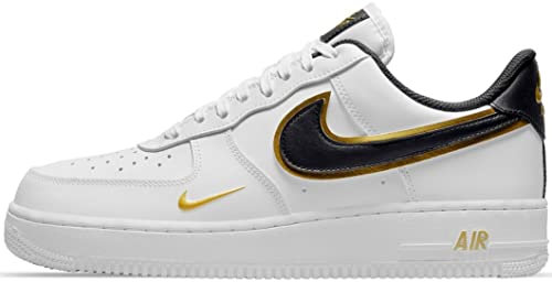 Nike Herren AIR Force 1 '07 LV8 Basketballschuh, White/Black-METALLIC Gold-White, 44 EU