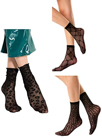Gi&Gi Calzini fantasia per Donna, alla Moda con zebrato, fiore,Pois,Rombi Made in Italy (1348, IT, Testo, Taglia unica, Regular, Regular)