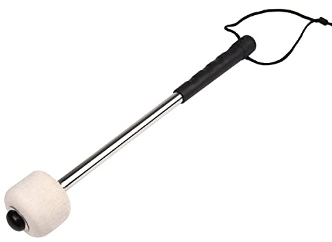 MFUOE Stainless Steel Drum Hammer Instrument Accessories Drum Stick Stainless Steel Hammer for Bass Drum Drum Stick with Wool