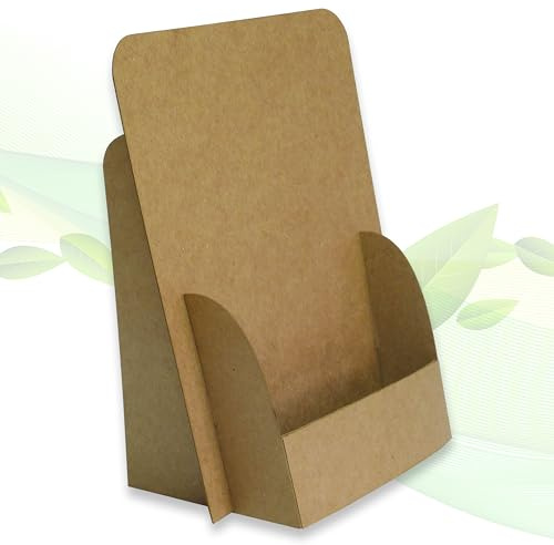 thefoldstands Lot de 5 présentoirs pliables « Nature-eco Design », écologiques, pour cartes postales format A6, 10,5 x 14,8 cm, vertical, en carton recyclé, utilisation à court et moyen terme