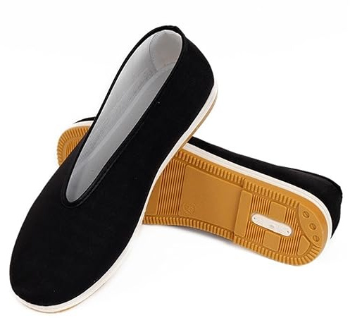 DHAEY Scarpe Tai-Chi in Cotone Uomo Kung Fu Cinese Panno di Cotone Wing Chun Taichi Arte Marziale Scarpe Casual di Arte Marziale Vecchia Pechino (Color : Black, Size : 45 EU)