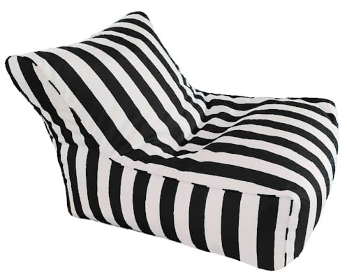SXBCyan Copertura per Pouf Galleggiante (senza imbottitura) poltrona a sacco da piscina per adulti, in tessuto Oxford a righe, per sedia a sdraio da spiaggia e giardino(Black-stripe)