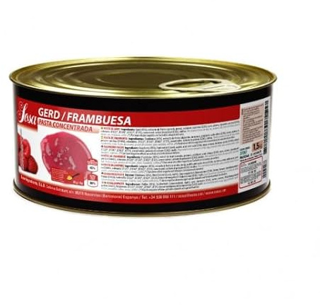 SOSA Pasta concentrada de frambuesa - 1.5kg - Ideal para repostería, elaboración de salsas y helados - uso profesional