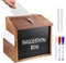 Spendenbox Mit Schloss, Vorschlagsbox Aus Kieferholz Mit 2 Kreide Und 2 Schlüsseln, Spendenbox Briefkasten Zur Wandmontage, Holz Vorschlagsbox Mit Kreidetafel Für Vorschlag, Spende, Stimmzettel