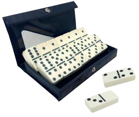 F Fityle Jeu de dominos Double Six avec étui de transport, activité professionnelle, jouet éducatif, jeu de tuiles classique pour soirée de jeu, filles et