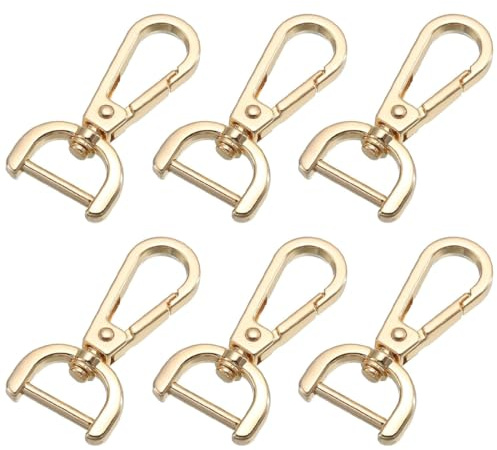 WKRTDY Portachiavi con gancio per borse: 6 pcs chiusura girevole in metallo, fermagli con artiglio di aragosta lega moschettoni girevoli, come accessori fai da te per borse, tracolle in pelle, oro