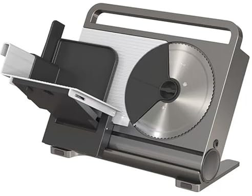 Cortadora de carne congelada, cortadora eléctrica de fiambres, cortadora de pan de 100 W, fuerza de corte de 0 a 15 mm, cortadora de pan, cuchilla de acero inoxidable, dispositivo de corte de 170 mm
