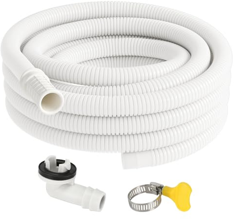Air Conditioner Drain Hose Kit, 13.2 ft Drain Pipe for Ductless Heat Pump | 0.98 Dia Rubber Interface, Water Leakage Prevention, Durable Drain Pipe, for Portable AC, Washer, Dishwasher, Faucet