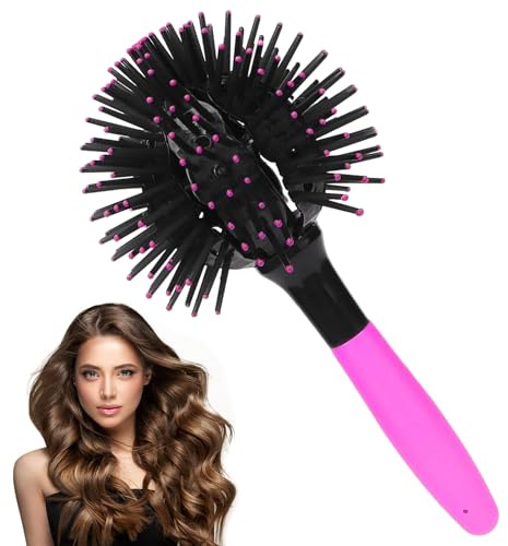 Puasok 3D Ball Brush Spazzola,360° Sfera Rotonda Spazzola Sferica per Onde Capelli, Pettine per Capelli con Sfera Massaggiante, Strumento per Acconciature Multifunzione, per Capelli Ricci, Pettinare