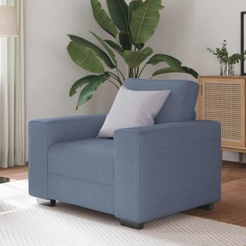 Ordellia Blå manchesterfåtölj 60 cm sittbredd, bekväm relaxsoffa för vardagsrum, sovrum, robust ram, modern design