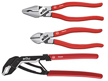 Wiha Zangen Set Classic Kombi-, Wasserpumpenzange, Seitenschneider 3-tlg. (26853)