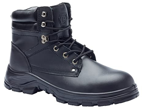 Blackrock Ultimate S3 Water Resistant Safety Boots With Anti Static Protection, Black Leather Hiker With Steel Toe Cap And Protective Steel Midsole, Ankle Support, Lightweight Boots, Size 8 / EU 42