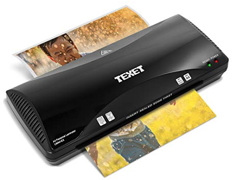 Texet LMA4-EX, A4 Lamination Machine with Jam Release Control, Fully Automatic Portable Laminator, Single Switch Smooth Operations, with 5 Laminating Pouches