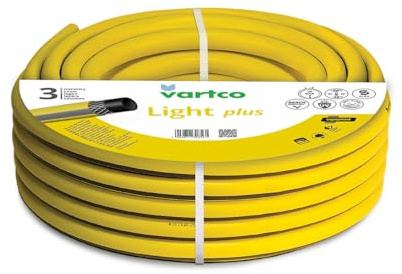 Vartco Light Plus 3-Lagers Vattenslang Trädgårdsslang Slang Trädgårdsbevattning Flexibel Slang Polyesterkorsfläta UV-beständig 25 Bar (3/4 20m)
