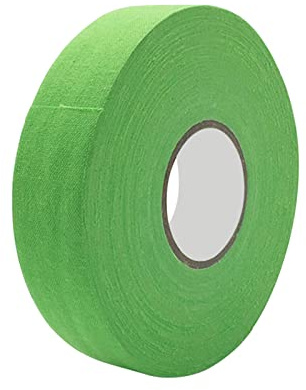 UKUSI Ruban adhésif pour bâton de hockey - 2,5 cm x 25 m - En polyester et coton - Convient pour les raquettes de hockey, squash, badminton, corde à sauter, canne à pêche (vert)