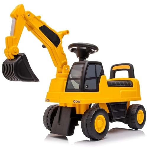 COIL Voiture à Pédales pour Enfants - Mini Pelleteuse Jouet, Véhicule Tout-Terrain avec Volant et Sons, Capacité de Charge de 25 kg, pour Enfants à Partir de 12 Mois - Pelleteuse Enfant - Jouet Enfant