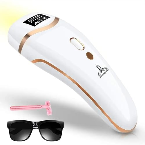 Epilatore Luce Pulsata oltre 999.900 flash, Epilatore Laser per HR/SC/RA, con Livelli di Energia Regolabili per Viso e corpo,Luce Pulsata Uomini e Donne, Auto o Manuale (Bianco)