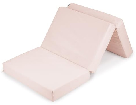 Flumi resesäng madrass resemadrass 120x60 cm | höjd 9 cm | hopfällbar | överdrag avtagbart och tvättbart | madrass för baby hopfällbar madrass barn (rosa)