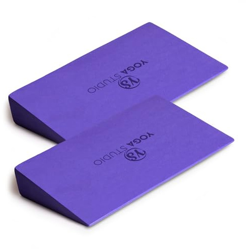 Yoga Studio Blocchi a Cuneo per Yoga in EVA - Confezione da 2 (Coppia) | Confezione Doppia Tavola Inclinata | Stretcher per Polpacci | Schiuma EVA Leggera | Mini Mezzi Cunei | Cuneo Yoga Antiscivolo