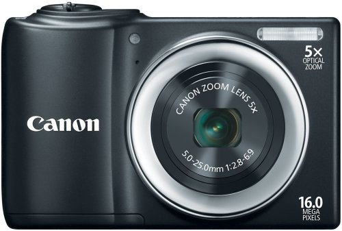Canon PowerShot A810 16.0 MP Digital Camera with 5X Digital Image Stabilized Zoom 28mm Wide-Angle Lens with 720p HD Video Recording Black (Renewed)