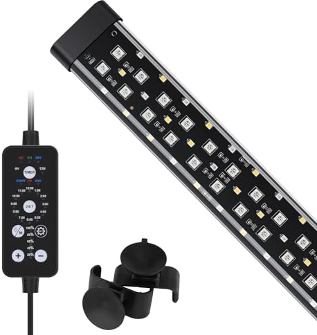 hygger Submersible Aquarium LED Light,Full Spectrum 24/7 Mode Fish Tank LED Light with 9 Colors,11W Adjustable Timer Brightness Aquarium Lighting for 31-58cm Planted and Freshwater Aquariums