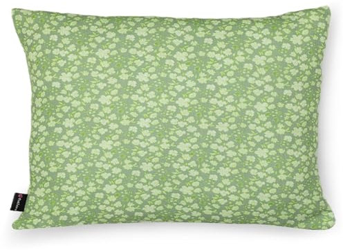 PinkZebra Bio-Musselin Kissenbezug 40 x 60 cm für Kinder & Erwachsene, weicher Kopfkissenbezug GOTS-Zertifizierung, Kissenhülle mit Reißverschluss, Made in EU, Blumen Grün 2