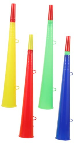Abaodam 4piezas Altavoz De Plástico Cornetas Para Fiestas Fútbol Accesorios Divertidos Para Animar Estadios y Eventos Deportivos Juguete De Trompeta Para Fútbol