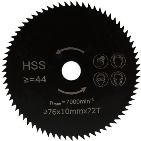 Jecdfs 1pcs Lama per sega circolare HSS,dischi da taglio 76 mm,disco per legno smerigliatrice,per Taglio Preciso di Legno, Rame, Alluminio, Plastica e Metalli Morbidi - Foro di 10 mm per Mini Smerigli