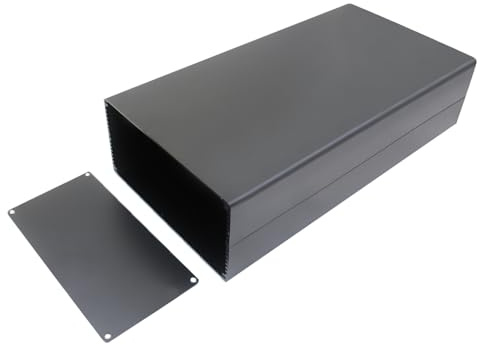 Scatola in alluminio per elettronica contenitore pressofuso alimentatore scatola di progetto in alluminio per circuiti PCB custodia elettronica ventilazione con coperchio (300x160x80mm)