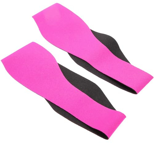 DOITOOL Lot de 2 Bandeaux de Natation Couvre-Oreilles en Néoprène Rose Fuchsia Taille L et M, Bandeaux Sport Unisexe pour Garçon et Filles et Adultes, Adaptés, Yoga et Activités Nautiques