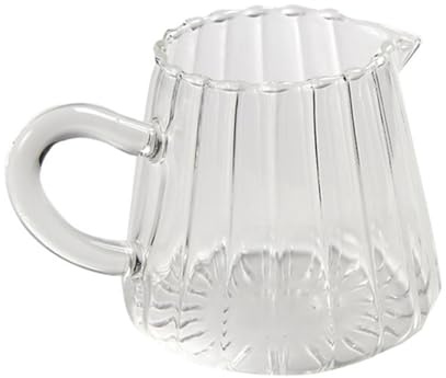 TOYANDONA Bricco Latte in Vetro 150ml Design Trasparente e Forma Unica, Facile da Pulire, Decorativo per Bar e Tutte le Feste