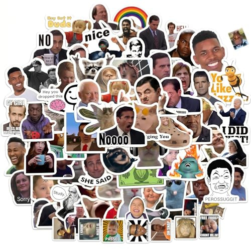 BCHMN 200 Pezzi Adesivi Meme Divertenti, Sticker in Vinile Impermeabili per Laptop, Skateboard, Valigia e Borraccia, Decalcomanie Graffiti per Adulti e Ragazzi, Set di 2 Confezioni