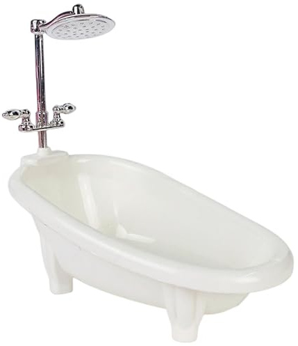 Vasca da bagno per bambole, vasca da bagno per casa delle bambole con soffione doccia Simulazione fai da te in miniatura decorativa per bambini Fai finta di giocare con gli accessori per casa delle
