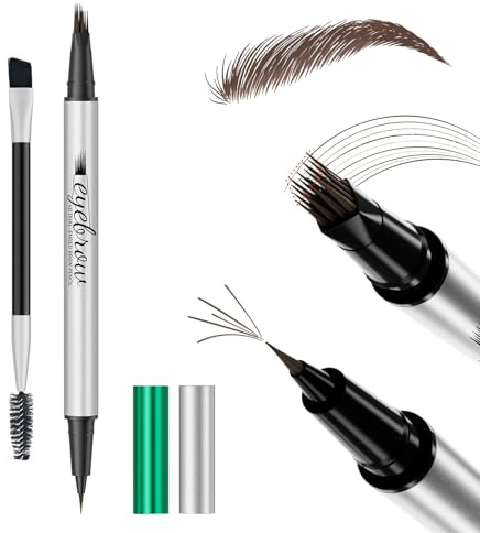 Anglicolor Sopracciglia Liquida Doppia Punta,Matita Sopracciglia Waterproof a Punta Angolata,Effetto Peli Naturali,Lunga Durata,Anti Sbavature,per Sopracciglia Naturali e Definite (02#BROWN)