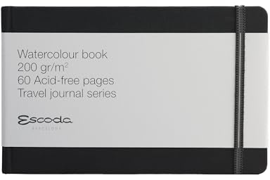 ESCODA Block Watercolor Paper A6 - Horizontal Landscape Travel Journal Sketchbook Notebook Professional Size 21x13,5cm 200 gr 60 Sheets Fine Grain Series L 200-20