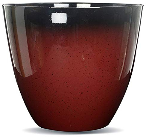 Gr8 Garden Large Round Glazed Effect Egg Cup Planter Patio Flower Plant Pot Tub[Red]