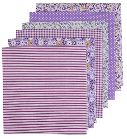 DODUOS 6 Stück Stoffreste aus bedruckter Baumwolle, 50 x 50 cm, Patchwork-Stoff, 6 Modelle für Patchwork-Überreste, Quilt-Stoff, quadratisch, für kreatives Nähen