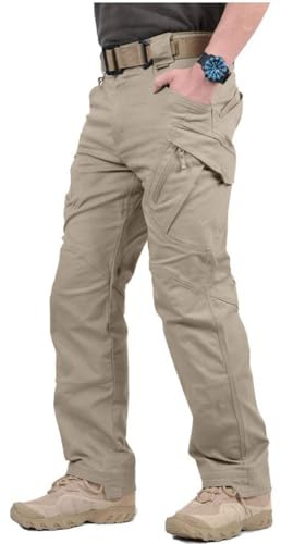 NAVEKULL Men's Work Cargo Pants Lightweight Tactical Pants for Men Stretch Cotton Military Army Combat Slim Fit Hiking Outdoor Trousers with Multi Zipper Pockets