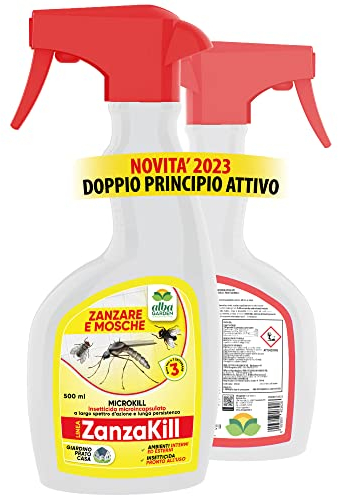 Albagarden - Zanzakill Insetticida Zanzare Giardino - Antizanzare Da Interno Ed Esterno - Antimosche Repellente A Rapida Azione Contro Mosche Moscerini E Insetti - Spray x 500 ml